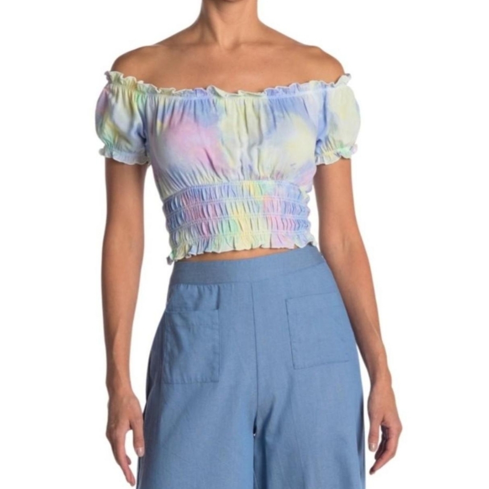 Anthropologie Off-Shoulder Tie-Dye Top